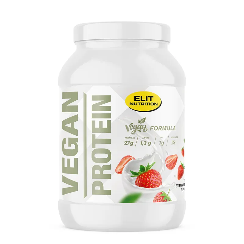 Bild 2 för Elit Nutrition Vegan Protein Laktosfri Proteinpulver Jordgubb 750 g