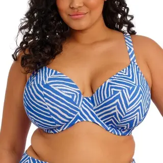 Produktfoto för Elomi Fiji Falls Plunge Bikini Top Vit/Blå H 85 Dam