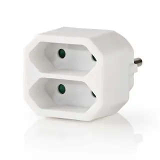 Produktfoto för Eluttag Splitter Typ F CEE 7/7, 250 V AC 50 Hz, 1100W - Vit