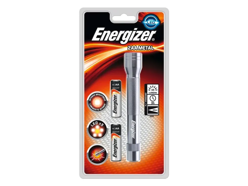 Alternativ bild 0 för Energizer Ficklampa Metall LED 2 AA