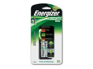Produktfoto för Energizer NiMH Batteriladdare AA / AAA | 1.2 V DC | 2x AA/LR6 | Euro | Batteritypsenergi: AA | Svart