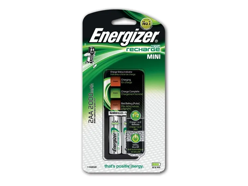 Alternativ bild 0 för Energizer NiMH Batteriladdare AA / AAA | 1.2 V DC | 2x AA/LR6 | Euro | Batteritypsenergi: AA | Svart