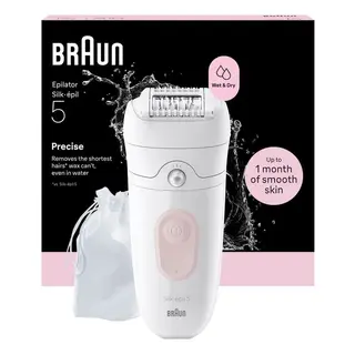 Produktfoto för Epilator Silk·épil 5, Wet & Dry, Enkel Hårborttagning, Långvarigt Slät Hud, 5-011, Flamingo