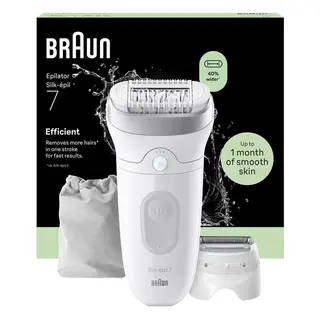 Produktfoto för Epilator Silk·épil 7, Wet & Dry, Långvarigt Slät Hud, 7-041, Silver