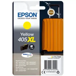 Produktfoto för Epson 405XL - 14.7 ml - XL - gul - original - blister - bläckpatron - för WorkForce WF-7310, 7830, 7835, 7840  WorkForce Pro WF-3820, 3825, 4820, 4825, 4830, 7840