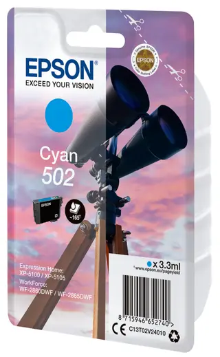 Produktfoto för Epson Bläckpatron C13T02V24010 T502 Cyan