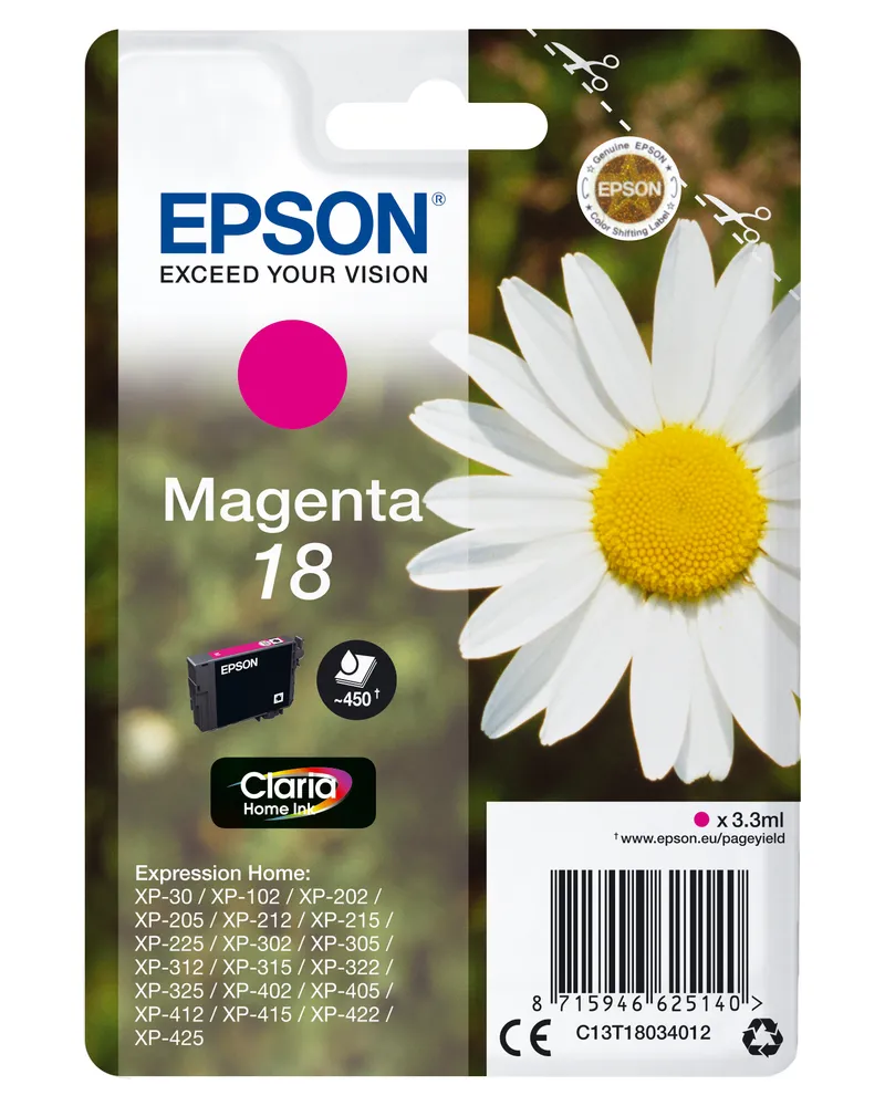 Alternativ bild 0 för Epson Bläckpatron C13T18034012 Magenta