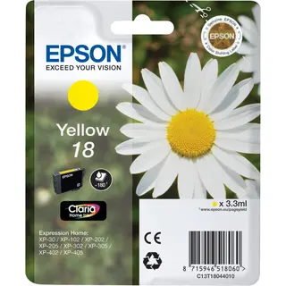 Produktfoto för Epson Bläckpatron C13T18044012 Gul