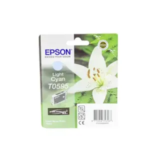 Produktfoto för Epson Bläckpatron, T0595, C13T05954010, Lily, ULTRACHROME K3, ljus cyan, singelförpackning