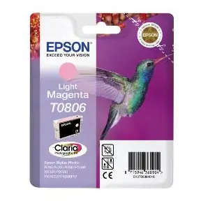 Produktfoto för Epson Bläckpatron, T0806, C13T08064011, Hummingbird, Claria Photographic, ljus cyan, singelförpackning
