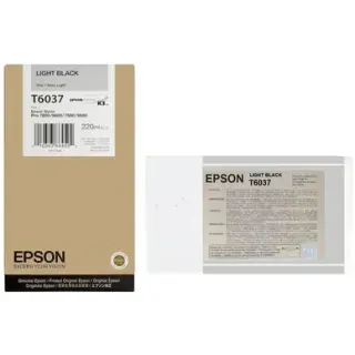Produktfoto för Epson Bläckpatron, T6037, UltraChrome, hög kapacitet, ljus svart, singelförpackning, C13T603700