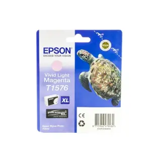 Produktfoto för Epson Bläckpatron, Turtle T1576, UltraChrome, hög kapacitet, levande ljus magenta, singelförpackning, C13T15764010