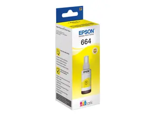Produktfoto för Epson Bläckrefill, C13T664440, T6644, gul, singelförpackning