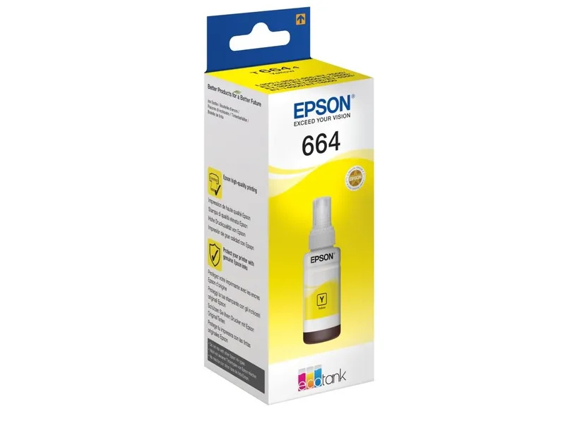 Alternativ bild 0 för Epson Bläckrefill, C13T664440, T6644, gul, singelförpackning