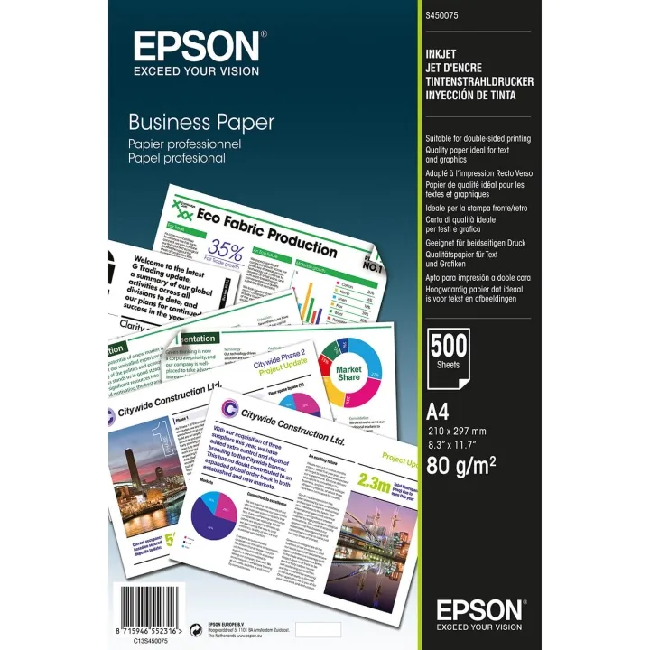 Alternativ bild 0 för Epson Business Paper - A4 (210 x 297 mm) - 80 g/m² - 500 sheet(s) plain paper