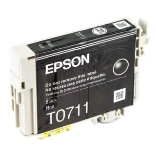 Produktfoto för Epson T0711 - 7 ml - svart - original - blister med RF-larm - bläckpatron - för Stylus DX4400, DX4450, S20, S21, SX100, SX110, SX115  Stylus Office B40W