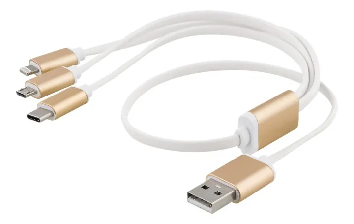 Alternativ bild 0 för Epzi 3-i-1 Kabel Lightning/Micro/USB-C - 0,5 m - Guld