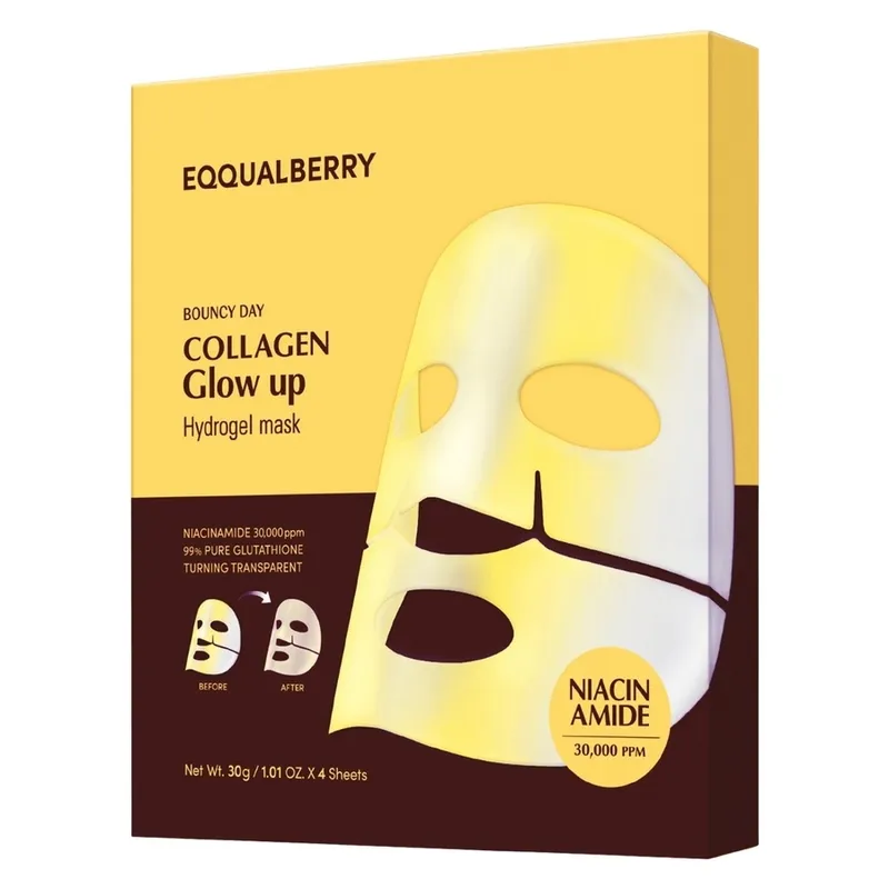 Bild 1 för EQQUALBERRY Collagen Glow Up Hydrogel Mask 4Sheets