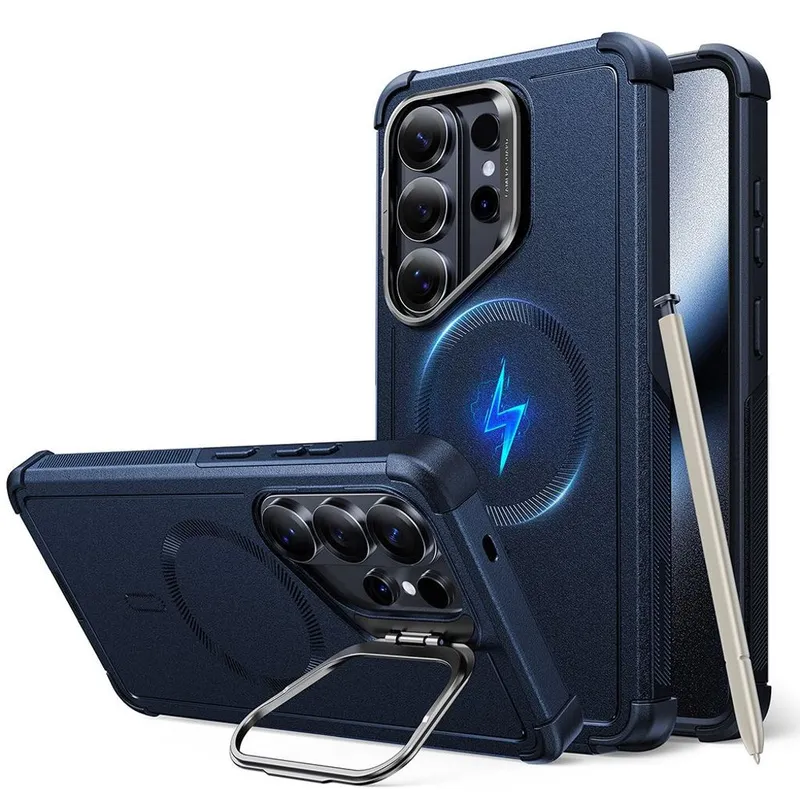 Alternativ bild 0 för ESR Cyber Tough Kickstand MagSafe Skal till Samsung Galaxy S26 Ultra - Marinblå
