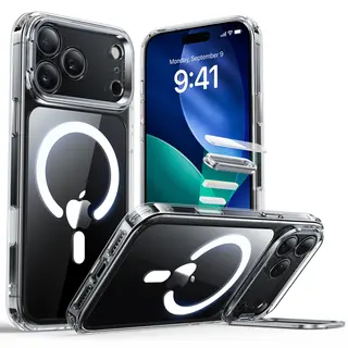 Produktfoto för ESR iPhone 17 Pro Mobilskal Magsafe Kickstand Classic Hybird - Clear