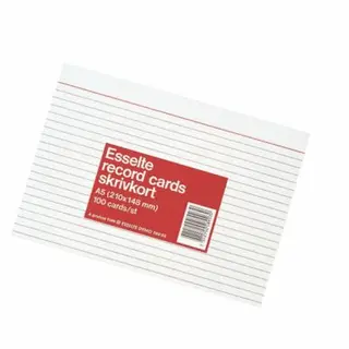 Produktfoto för Esselte Ledkort, papper, A6L, vit