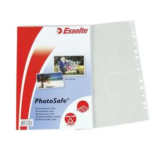Produktfoto för Esselte Plastficka, 8 fack, A4, stansad, 80 mikrometer, polypropylen, jämn, 11 hål, genomskinlig