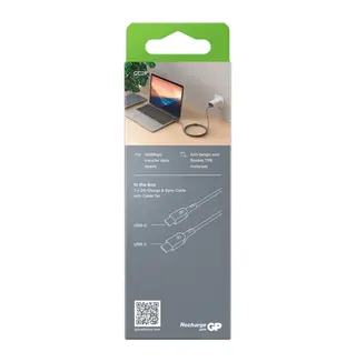 Produktfoto för Essential USB-kabel CC2P, USB-C till USB-C 100W 2 meter