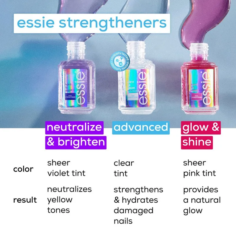Bild 7 för Essie Hard to Resist Nail Strengthener Sheer Pink 13,5 ml