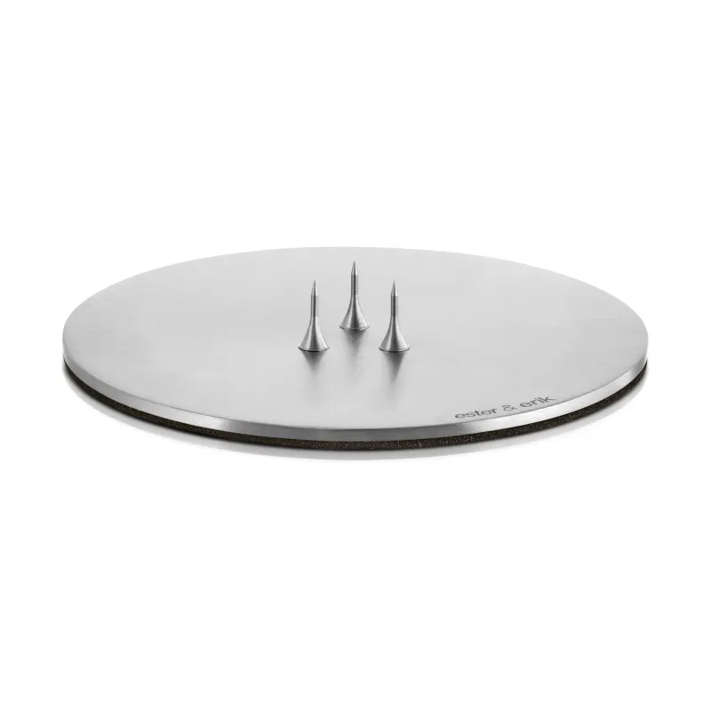 Alternativ bild 0 för Ester&Erik - Candle plates - Ljusplatta - Børstet Sølv - 9 cm