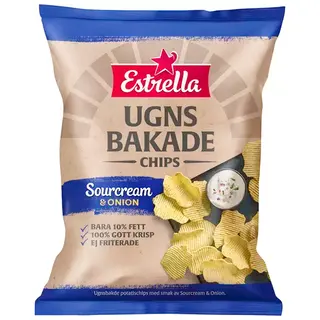 Produktfoto för Estrella Ugnsbakade Sourcream/Onion 125g