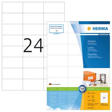 Alternativ bild 0 för Etikett HERMA Premium A4 70x37 (100)