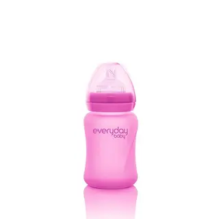 Produktfoto för Everyday Baby nappflaska med värmeind Healthy+ 150 ml, rosa