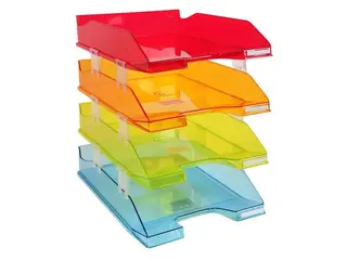 Produktfoto för Exacompta Brevkorg set Combo med distanser fyra färger transparent