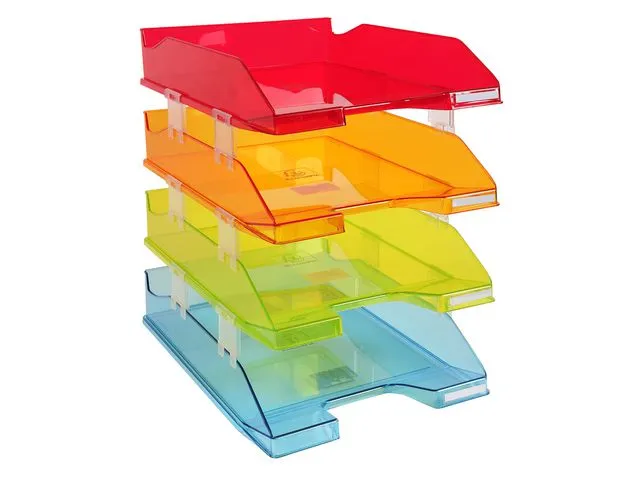 Alternativ bild 0 för Exacompta Brevkorg set Combo med distanser fyra färger transparent