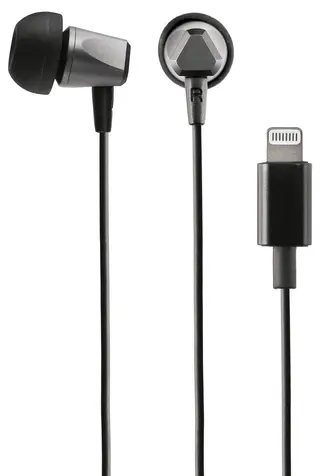 Produktfoto för Exibel In ear-hörlurar med mikrofon, Lightning - Svarta