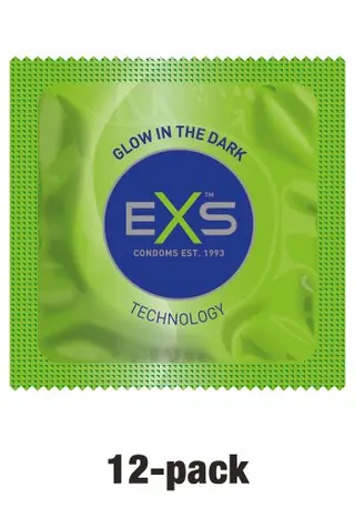 Produktfoto för EXS Glow in the dark kondomer 12-pack