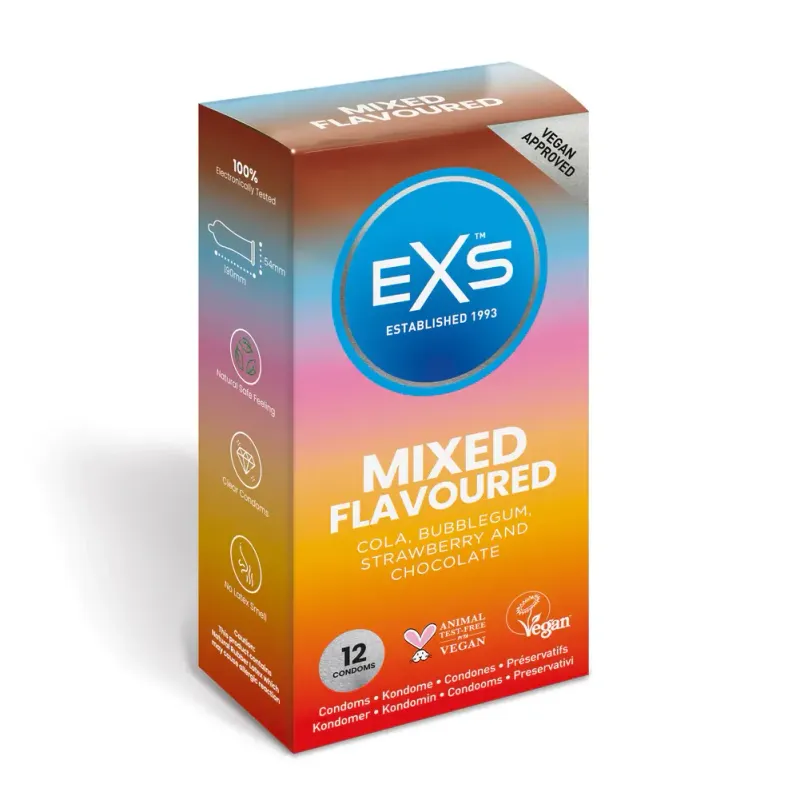 Alternativ bild 0 för EXS Mixed Flavoured Kondomer 12-pack