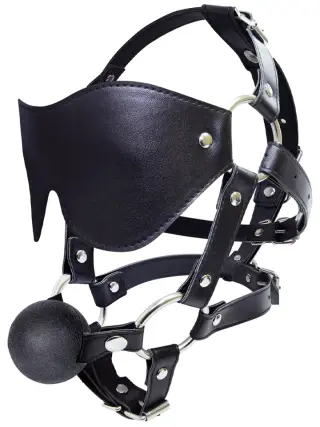 Produktfoto för Eye Mask Harness With Ball Gag Gagball med ögonbindel