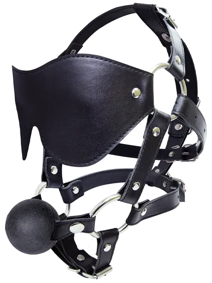 Bild 1 för Eye Mask Harness With Ball Gag Gagball med ögonbindel