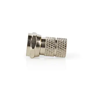 Produktfoto för F-kontakt | Rak | Hane | Nickelplaterad | 75 Ohm | Twist-On | Kabel input diameter: 5.5 mm | Zinc Alloy | Silver | 5 st. | Låda
