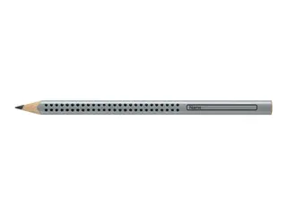 Produktfoto för Faber-Castell Blyertspenna, Jumbo Grip, B-stift, triangelformad pennkropp med grepp, silver