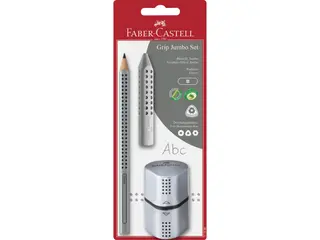 Produktfoto för Faber-Castell Blyertspenna Jumbo Grip Silver set