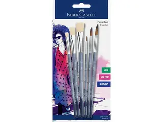 Produktfoto för Faber Castell Brush Set (3x flat + 3x round)