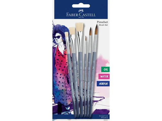Alternativ bild 0 för Faber Castell Brush Set (3x flat + 3x round)
