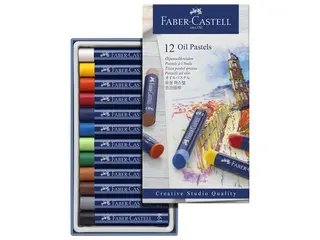 Produktfoto för Faber-Castell Creative Studio - Färgkrita - oljepastell - för trä, kartong - blandade färger (paket om 12)