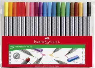 Produktfoto för Faber Castell Faber-Castell GRIP - fineliner - assorted colours (pack of 20)