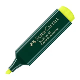 Produktfoto för Faber-Castell Överstrykningspenna, TEXTLINER 48, snedskuren spets, 1 mm, 2 mm och 5 mm, påfyllningsbar, gul