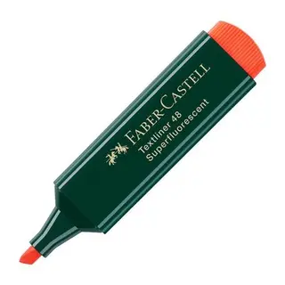 Produktfoto för Faber-Castell Överstrykningspenna, TEXTLINER 48, snedskuren spets, 1 mm, 2 mm och 5 mm, påfyllningsbar, orange
