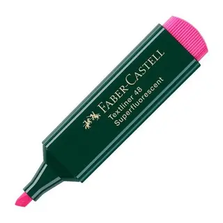 Produktfoto för Faber-Castell Överstrykningspenna, TEXTLINER 48, snedskuren spets, 1mm, 2mm och 5mm, påfyllningsbar, rosa