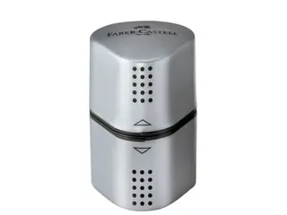 Produktfoto för Faber-Castell Pennvässare GRIP 2001 Trio för blyerts- och färgpennor, silver